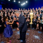 Quvenzhané Wallis (Beasts of the Southern Wild) e Hawk Koch, presidente da Academia